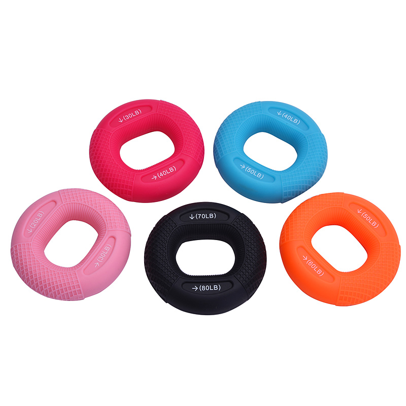 Silicone Adjustable Hand Grip 20-80LB Gripping Ring Finger Forearm Trainer