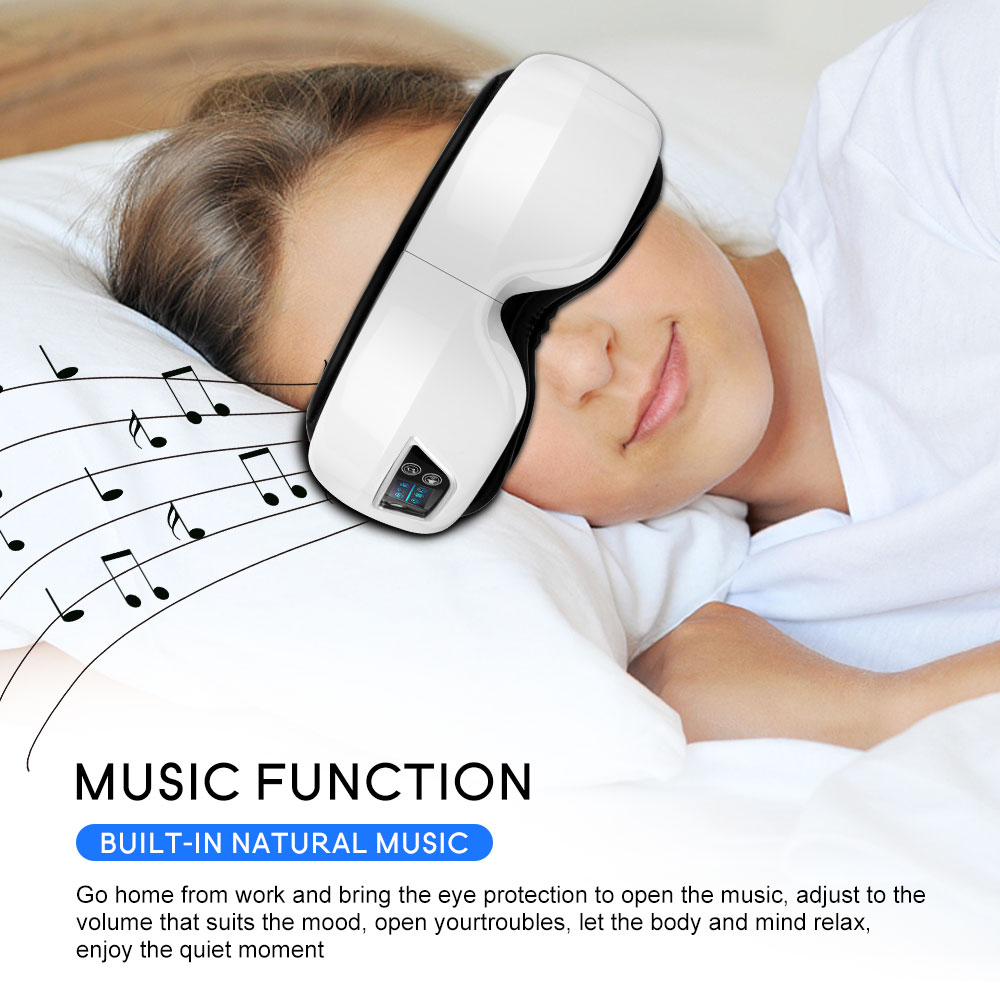 Eye Massager 6D Smart Airbag Vibration Eye Care Instrument Hot Compress Bluetooth Eye Massage