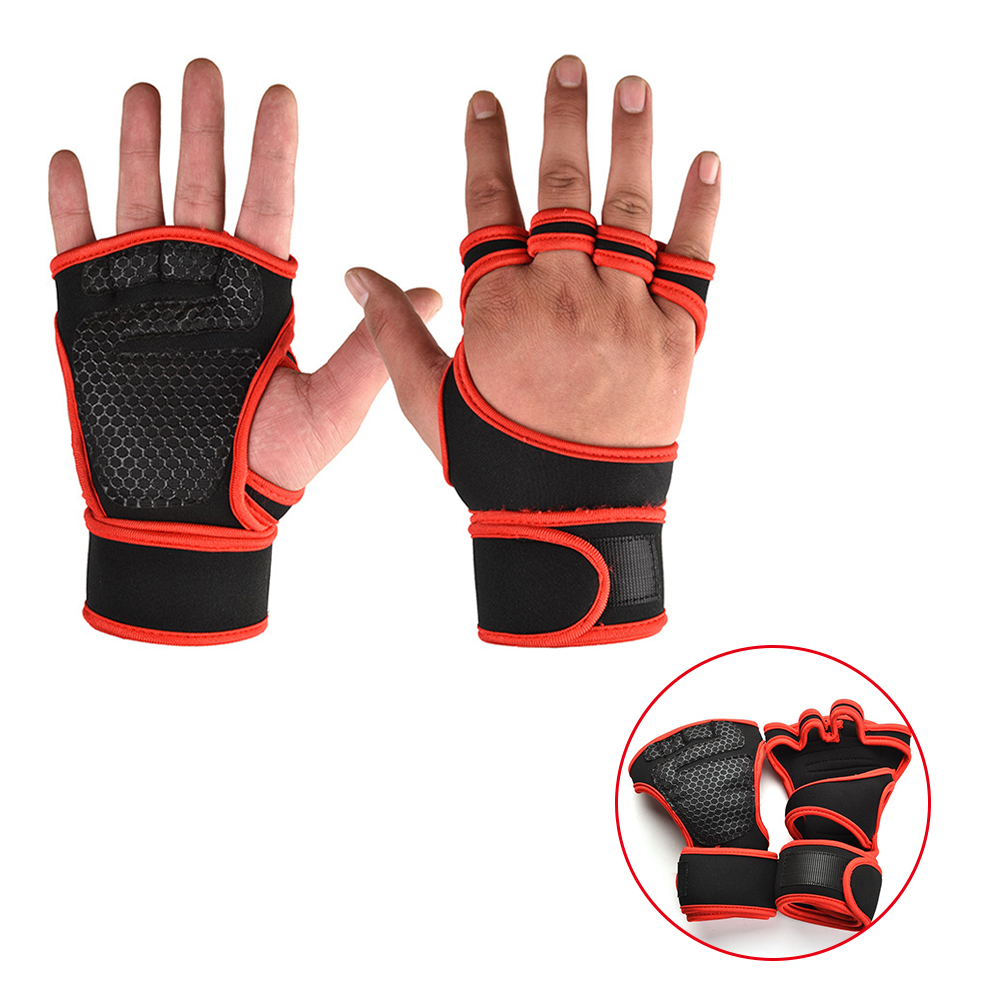 Weightlifting Training Gloves for Men Women Fitness Sports Body Building Gymnastics Gym Hand Wrist Palm Protector Gloves