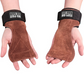 Cowhide Gym Gloves Grips Anti-Skid Weightlifting Gloves