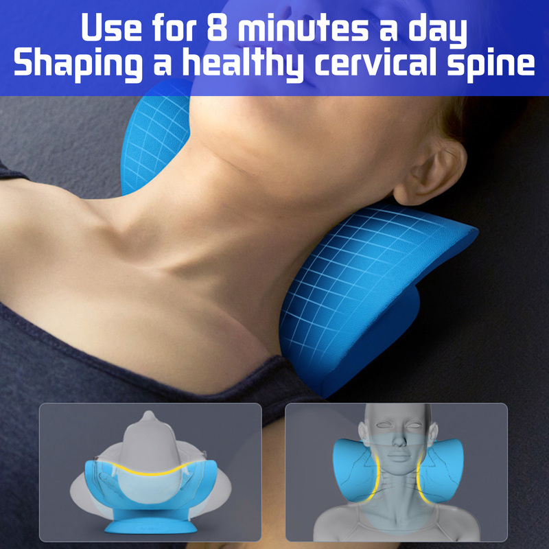 Portable Neck Stretcher Back Posture Corrector Cervical Pillow Massager